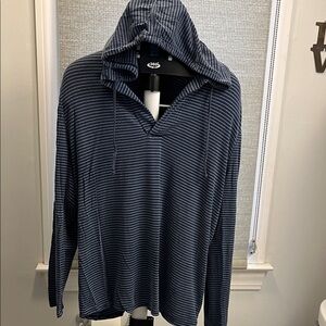 Striped Navy Hooded Pullover